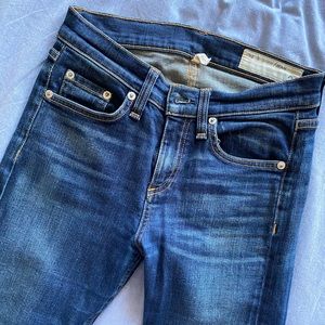 Rag & Bone High Rise Skinny Blue Jeans